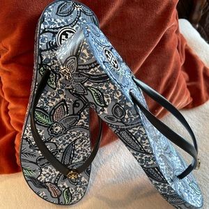 Tory Burch wedged flip flops size 8 EUC